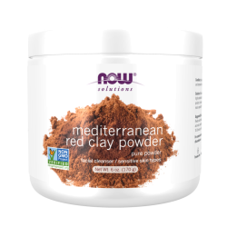 אבקת חימר אדום ים תיכוני (מרוקאי) לניקוי פנים 170 גרם - מבית NOW FOODS
