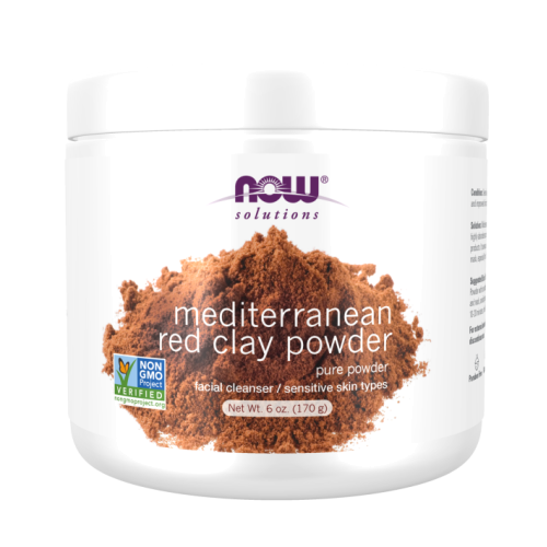 אבקת חימר אדום ים תיכוני (מרוקאי) לניקוי פנים 170 גרם - מבית NOW FOODS