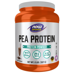 אבקת חלבון אפונה בטעם שוקולד 907 גרם - מבית NOW FOODS