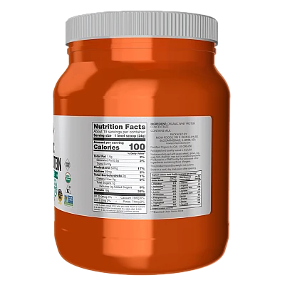 אבקת חלבון מי גבינה ללא טעם 454 גרם - מבית NOW FOODS