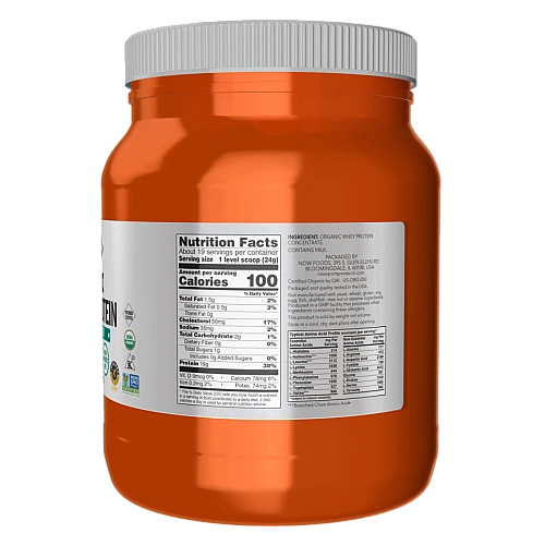 אבקת חלבון מי גבינה ללא טעם 454 גרם - מבית NOW FOODS