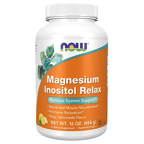 אבקת מגנזיום אינוסיטול רלקס טעם לימונדה 454 גרם - מבית NOW FOODS
