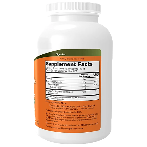 אבקת סיבים פרה-ביוטיק 340 גרם - מבית NOW FOODS