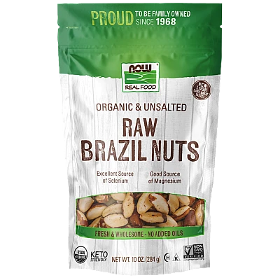 אגוז ברזילאי אורגני ללא מלח 284 גרם - מבית NOW FOODS