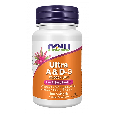 אולטרה ויטמין A+D3 תכולה 100 כמוסות - מבית NOW FOODS אולטרה ויטמין A+D3 תכולה 100 כמוסות - מבית NOW FOODS