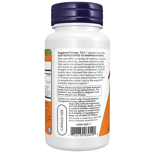 אלווי 10,000 ופרוביוטיקה 60 כמוסות - מבית NOW FOODS