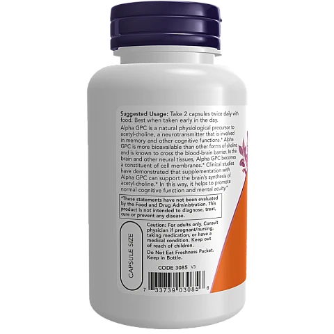 אלפא GPC מכיל 300 מ"ג 60 כמוסות - מבית NOW FOODS