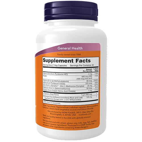 אנרגיה תירואיד 90 כמוסות - מבית NOW FOODS