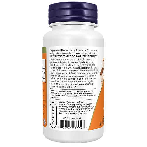 אצידופילוס 2 מיליארד חיידקים 100 כמוסות - מבית NOW FOODS