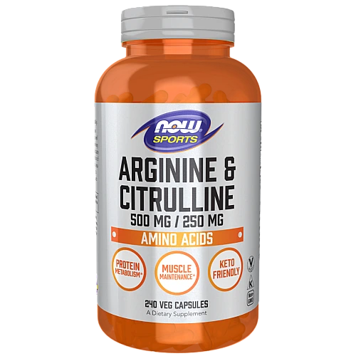 ארגינין וציטרולין תוסף תזונה לספורטאים 240 כמוסות - מבית NOW FOODS