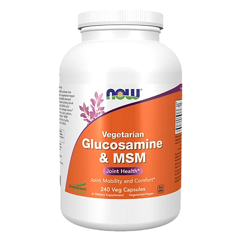גלוקוזאמין צמחי ומתיל-סולפוניל-מתאן 240 כמוסות - מבית NOW FOODS
