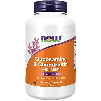 גלוקוזמין וכונדרואיטין עם MSM תכולה 180 כמוסות - מבית NOW FOODS