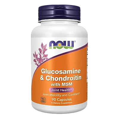 גלוקוזמין וכונדרואיטין עם MSM תכולה 90 כמוסות - מבית NOW FOODS