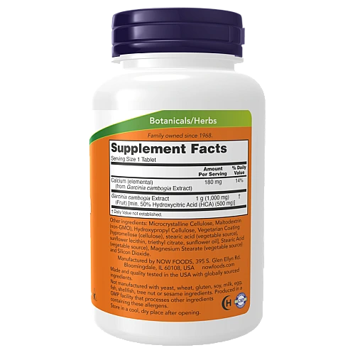 גרסיניה קמבוג'יה 1,000 מ"ג 120 טבליות - מבית NOW FOODS