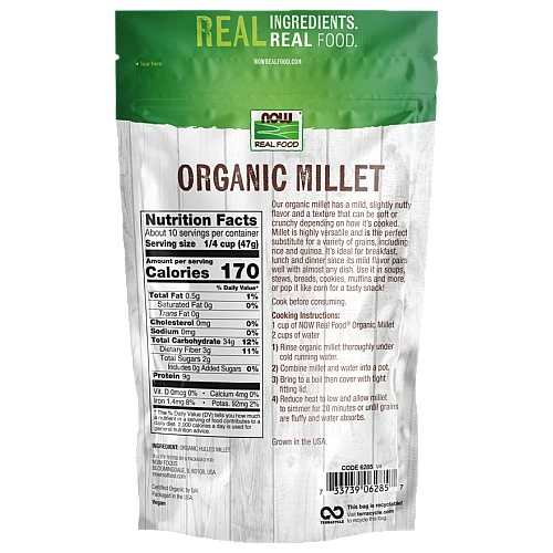 דוחן מלא אורגני ללא גלוטן 454 גרם - מבית NOW FOODS