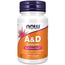 ויטמין A ו-D תכולה 100 כמוסות - מבית NOW FOODS