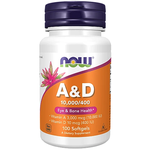 ויטמין A ו-D תכולה 100 כמוסות - מבית NOW FOODS ויטמין A ו-D תכולה 100 כמוסות - מבית NOW FOODS