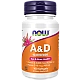 ויטמין A ו-D תכולה 100 כמוסות - מבית NOW FOODS