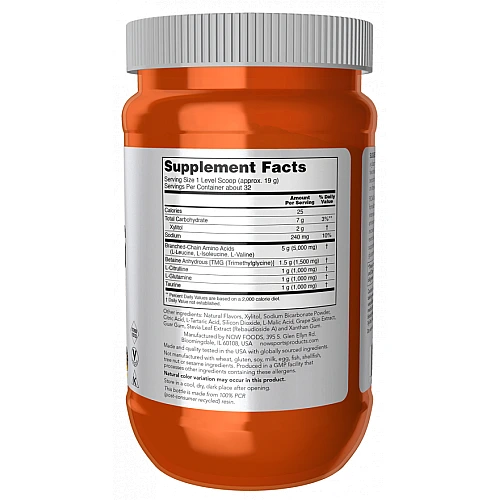 חומצות אמיניות BCAA ביג 6 טעם ענבים 600 גרם - מבית NOW FOODS