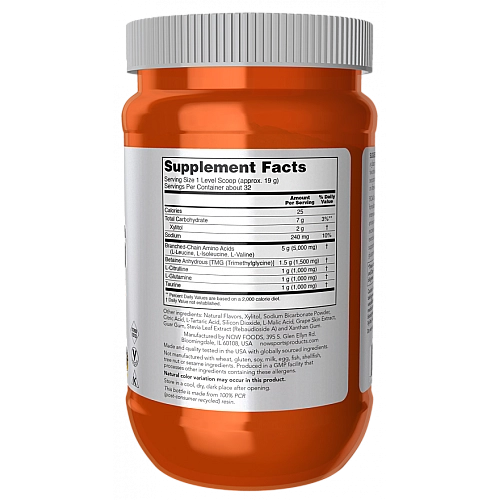 חומצות אמיניות BCAA ביג 6 טעם ענבים 600 גרם - מבית NOW FOODS