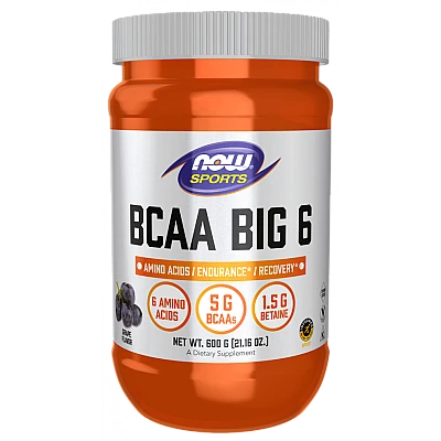 חומצות אמיניות BCAA ביג 6 טעם ענבים 600 גרם - מבית NOW FOODS