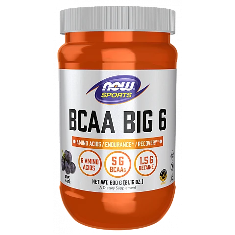 חומצות אמיניות BCAA ביג 6 טעם ענבים 600 גרם - מבית NOW FOODS