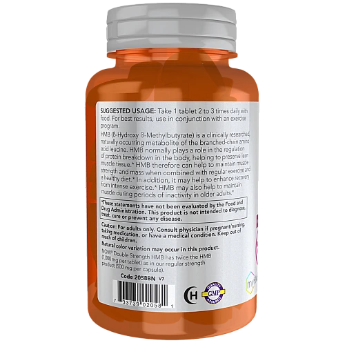 חומצות האמינו HMB מכין 1,000 מ"ג 90 טבליות - מבית NOW FOODS