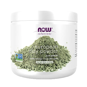 חימר ירוק אירופאי לניקוי פנים 170 גרם - מבית NOW FOODS