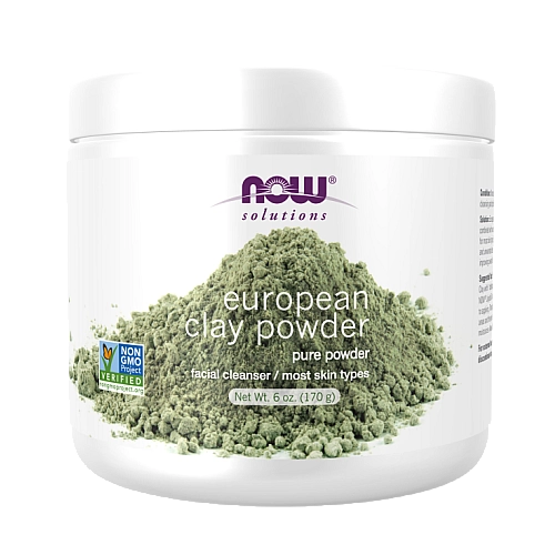 חימר ירוק אירופאי לניקוי פנים 170 גרם - מבית NOW FOODS