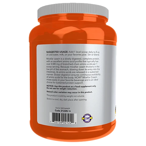 חלבון קזאין מיסלרי טבעי ללא טעם 816 גרם - מבית NOW FOODS חלבון קזאין מיסלרי טבעי ללא טעם 816 גרם - מבית NOW FOODS