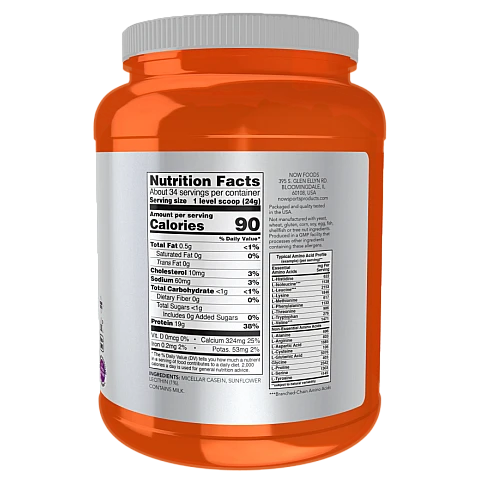 חלבון קזאין מיסלרי טבעי ללא טעם 816 גרם - מבית NOW FOODS חלבון קזאין מיסלרי טבעי ללא טעם 816 גרם - מבית NOW FOODS