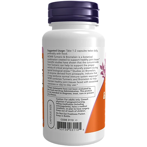 כורכום וברומלאין 90 כמוסות - מבית NOW FOODS