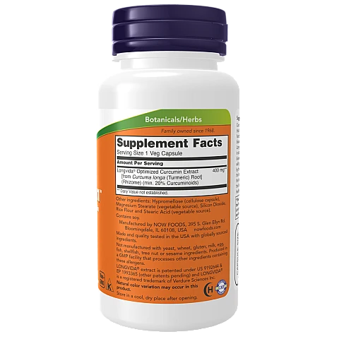 כורכומין מחסום הדם-מוח 400 מ"ג 50 כמוסות - מבית NOW FOODS כורכומין מחסום הדם-מוח 400 מ"ג 50 כמוסות - מבית NOW FOODS