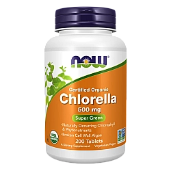 כלורלה אורגנית 500 מ"ג 200 טבליות - מבית NOW FOODS