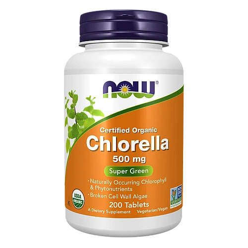 כלורלה אורגנית 500 מ"ג 200 טבליות - מבית NOW FOODS