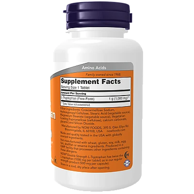 ל-טריפטופן 1000 מ"ג 60 טבליות - מבית NOW FOODS