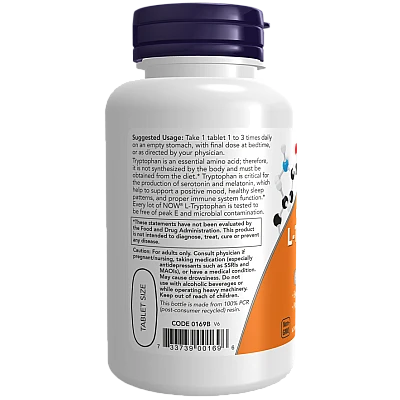 ל-טריפטופן 1000 מ"ג 60 טבליות - מבית NOW FOODS