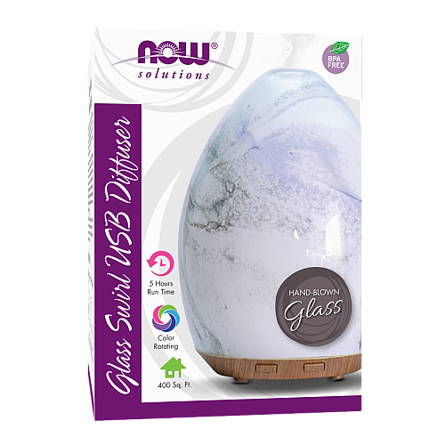 מפזר שמנים ארומתרפיה USB מזכוכית מערבולת בעבודת יד - מבית NOW FOODS