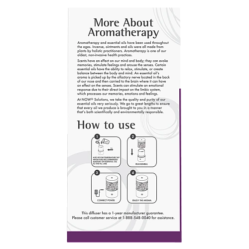 מפזר שמנים ארומתרפיה מתכת מגע - מבית NOW FOODS