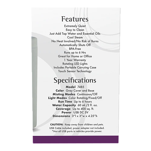 מפזר שמנים אתריים ארומתרפיה התקן USB - מבית NOW FOODS