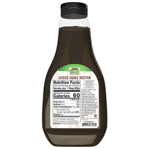 נקטר אגבה ענבר אורגני 660 גרם - מבית NOW FOODS