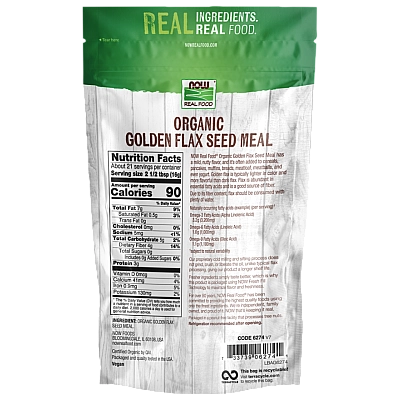 סובין זרעי פשתן זהוב אורגני 624 גרם - מבית NOW FOODS