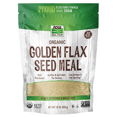 סובין זרעי פשתן זהוב אורגני 624 גרם - מבית NOW FOODS