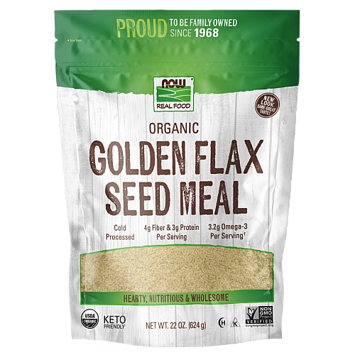 סובין זרעי פשתן זהוב אורגני 624 גרם - מבית NOW FOODS