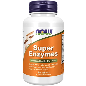 סופר אנזים Super Enzymes תכולה 90 טבליות - מבית NOW FOODS