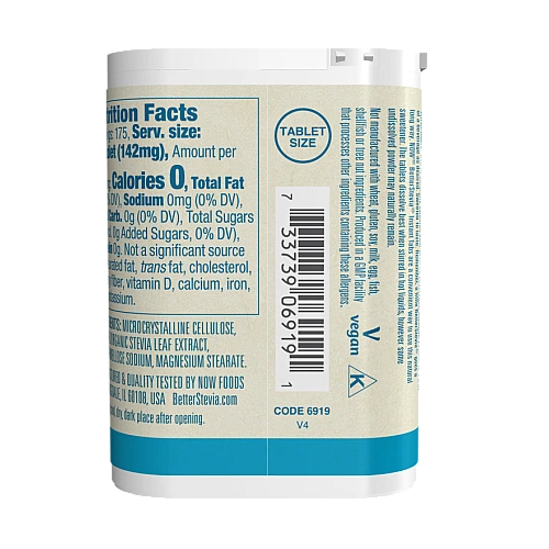 סטיביה טבליות נמסות 175 טבליות - מבית NOW FOODS