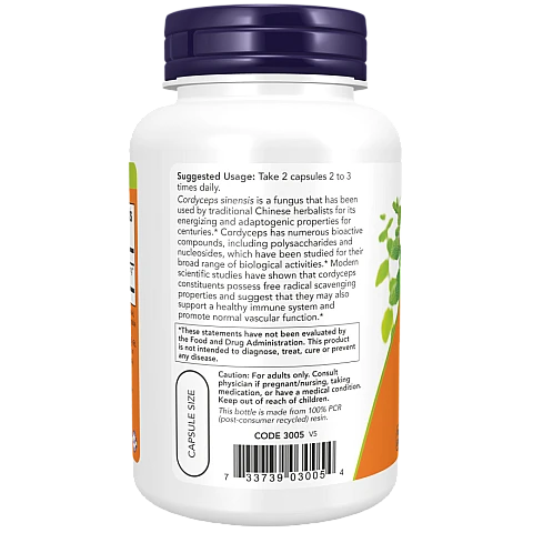 פטריות קורדיספס 750 מ"ג 90 כמוסות - מבית NOW FOODS פטריות קורדיספס 750 מ"ג 90 כמוסות - מבית NOW FOODS