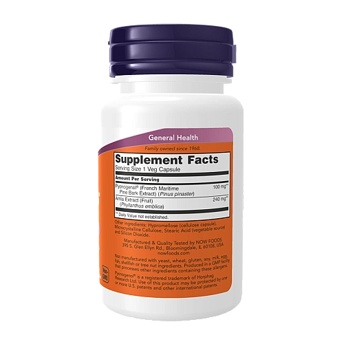 פיקנוגנול 100 מ"ג 60 כמוסות - מבית NOW FOODS