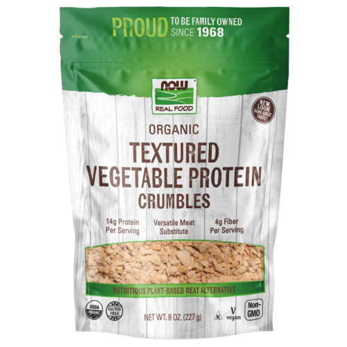 פירורי חלבון צמחי אורגני 227 גרם - מבית NOW FOODS