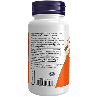 פנקראטין 2000 מימון 200 מ"ג 100 כמוסות - מבית NOW FOODS